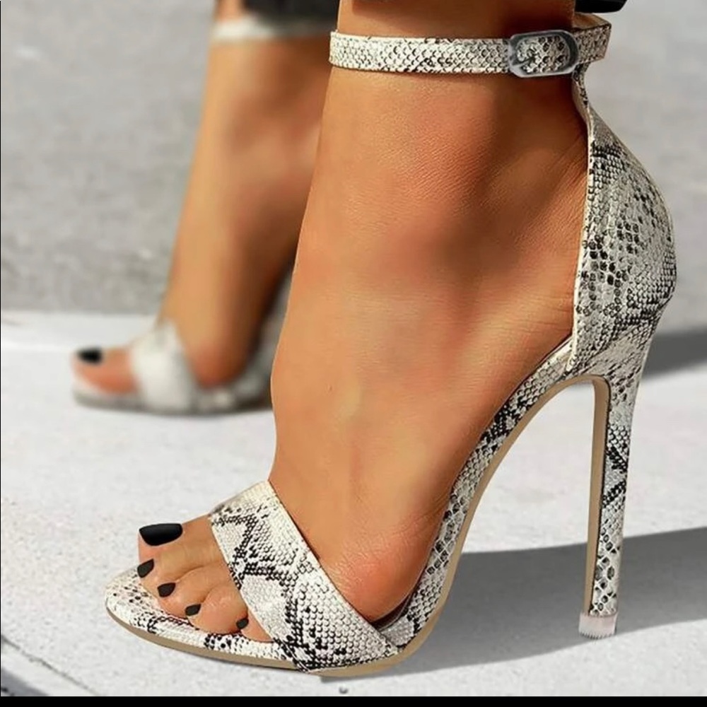 Snake skin high heels